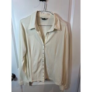 George Ladies Shirt Snap Front Stretch Tusk Off White XL